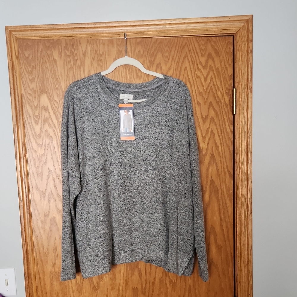 Gray Women's Long Sleeve Top From Lucky,  Size Xxl, New With Tags